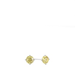 4 Prong Yellow Diamond Stud Earring