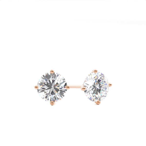 White Gold Round Diamond Stud Earrings
