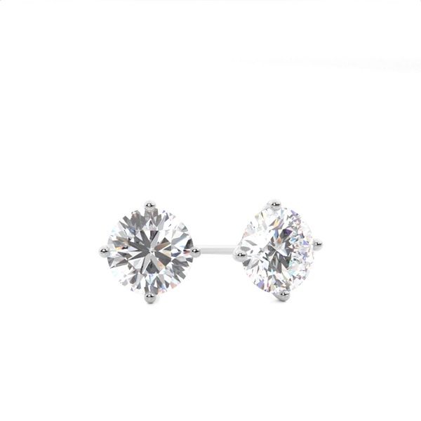 White Gold Round Diamond Stud Earrings