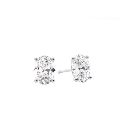 Oval Diamond Earrings