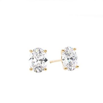 Oval Diamond Earrings
