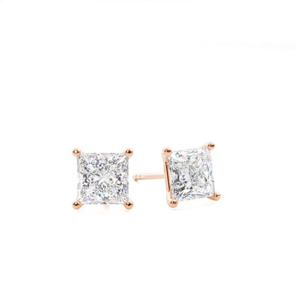 Princess Cut Diamond Earrings 