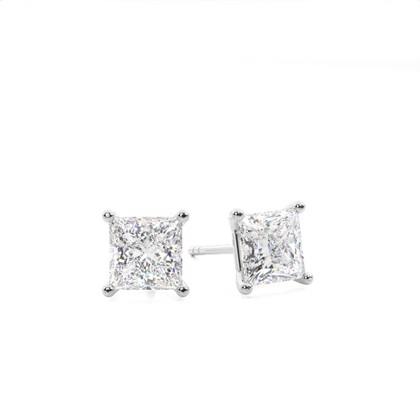 Princess Cut Diamond Earrings 