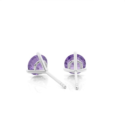 Runde Amethyst-Ohrstecker in Krappenfassung