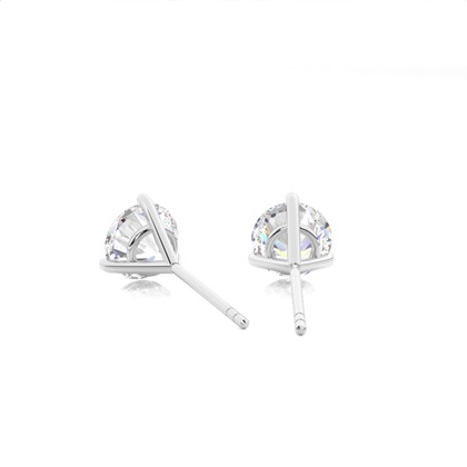White Gold Round Diamond Stud Earrings