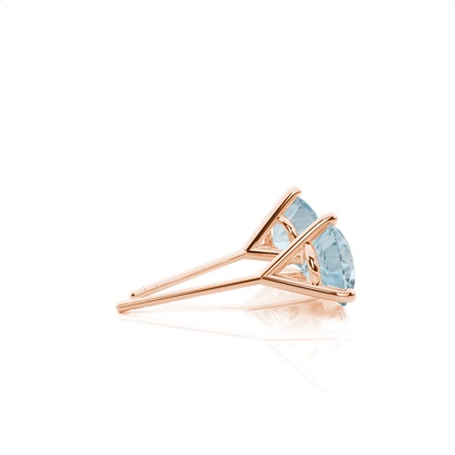 Runde Aquamarin-Ohrstecker in Krappenfassung