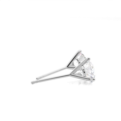 White Gold Round Diamond Stud Earrings