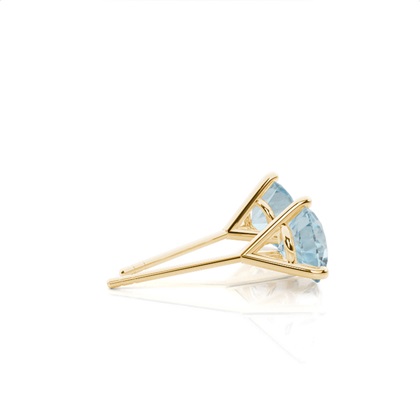 Runde Aquamarin-Ohrstecker in Krappenfassung