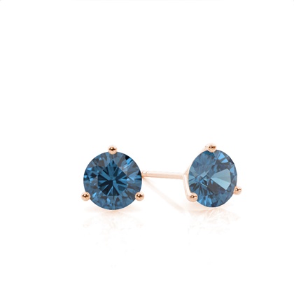 Prong Setting Round Blue Topaz Stud Earrings