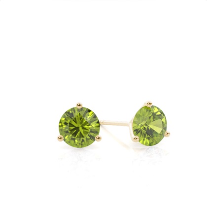 Prong Setting Round Peridot Stud Earrings