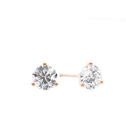 White Gold Round Diamond Stud Earrings