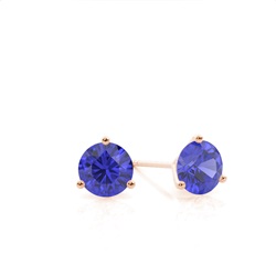 Prong Setting Round Tanzanite Stud Earrings