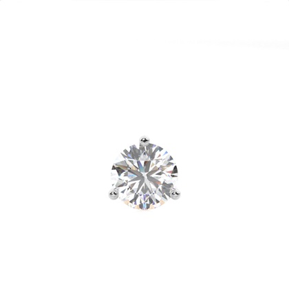 3 Prong Setting Round Diamond Men's Single Earring