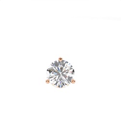 3 Prong Setting Round Diamond Men's Single Earring