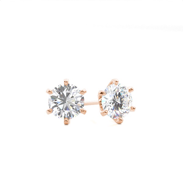 White Gold Round Diamond Stud Earrings