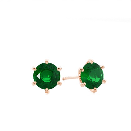 Rose Gold Emerald Diamond Earrings Diamond