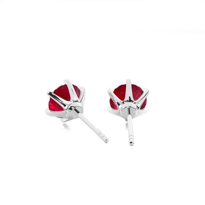 Round Ruby Stud Earring