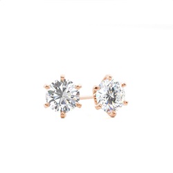 White Gold Round Diamond Stud Earrings