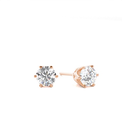 Rose Gold Diamond Stud Diamond Earrings