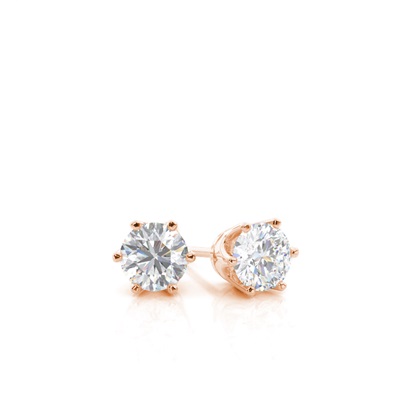White Gold Round Moissanite Stud Earrings