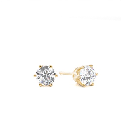 Yellow Gold Stud Diamond Earrings
