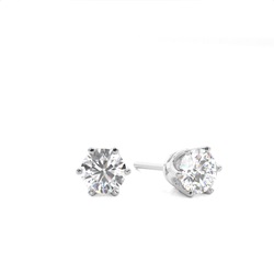 White Gold Round Diamond Stud Earrings