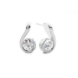 White Gold Round Diamond Designer Earrings