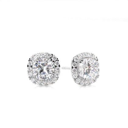 Cushion Cut Diamond Earrings