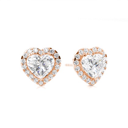 3 Prong Setting Halo Earrings