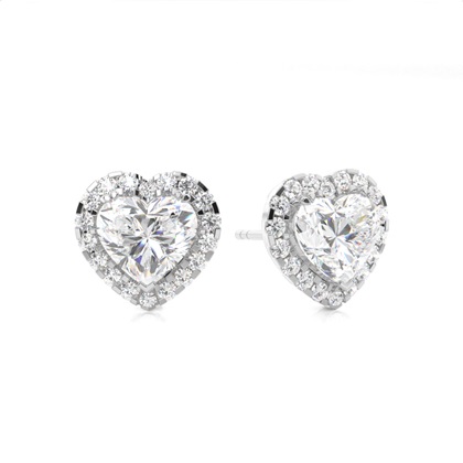 3 Prong Setting Halo Earrings