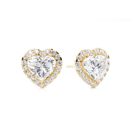 3 Prong Setting Halo Earrings