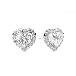 3 Prong Setting Halo Earring
