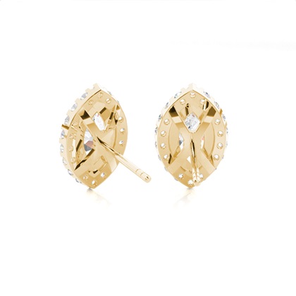 White Gold Marquise Diamond Halo Earrings