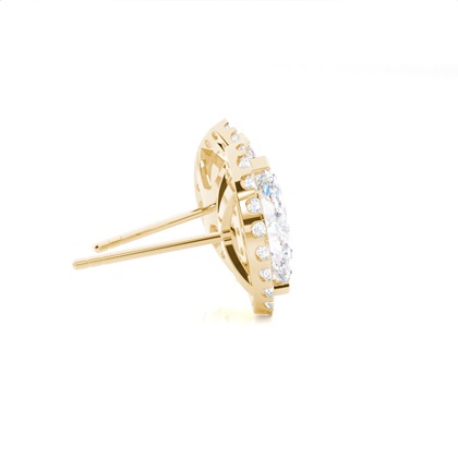 Halo-Ohrringe in Krappenfassung