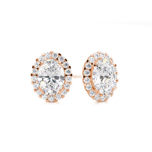 4 Prong Setting Halo Earrings