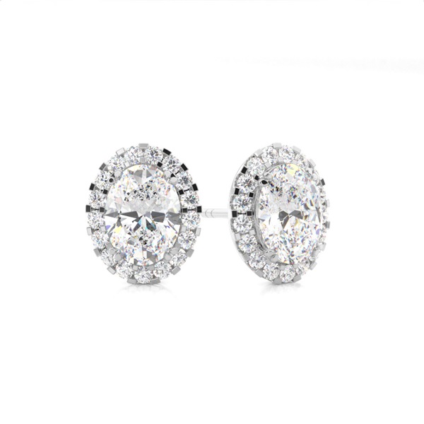 4 Prong Setting Halo Earrings