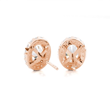 4 Prong Setting Halo Earrings