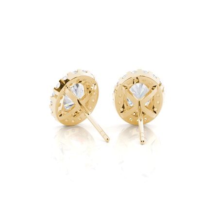 Halo-Ohrringe Moissanita in Krappenfassung