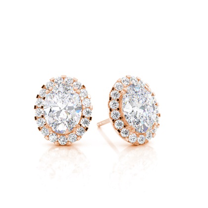 4 Prong Setting Moissanite Halo Earring