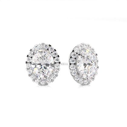 Oval Women's Diamond Earrings Diamond