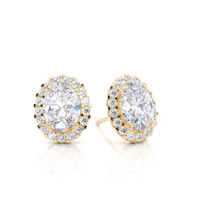 4 Prong Setting Moissanite Halo Earring