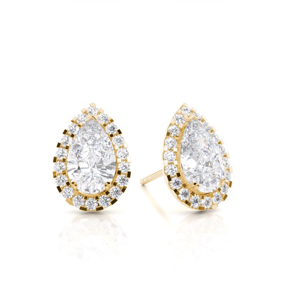 3 Prong Setting Moissanite Halo Earring
