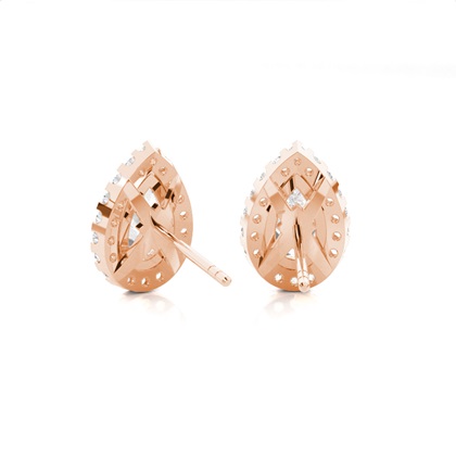 3 Prong Setting Halo Earrings