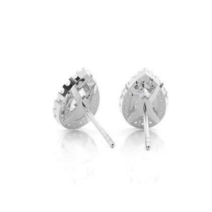 Halo-Ohrringe Moissanita in Krappenfassung