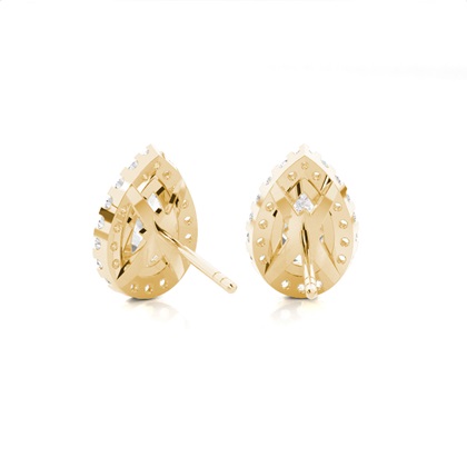 3 Prong Setting Halo Earrings