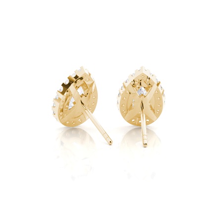 Halo-Ohrringe Moissanita in Krappenfassung