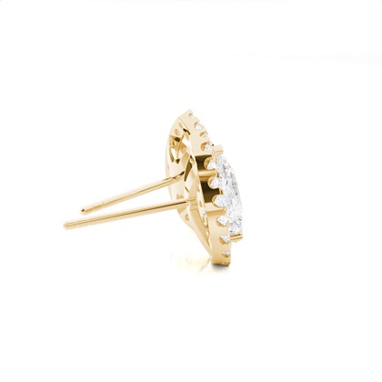 Halo-Ohrringe in Krappenfassung