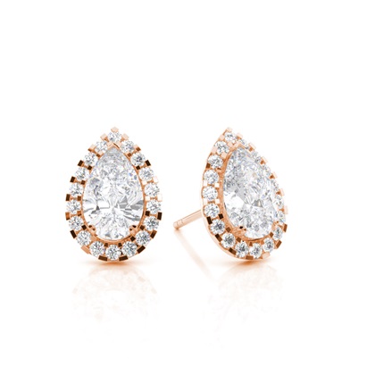 3 Prong Setting Moissanite Halo Earring