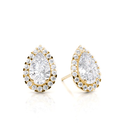 3 Prong Setting Moissanite Halo Earring