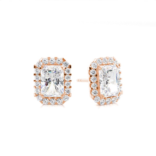 4 Prong Setting Halo Earrings